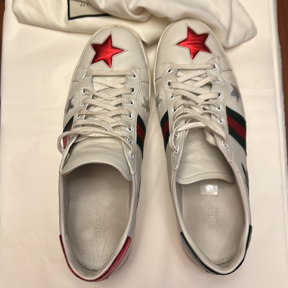 Sold on eBay Preowned gucci ace sneakers with star pattern. Size 42 - Picture 10 of 12